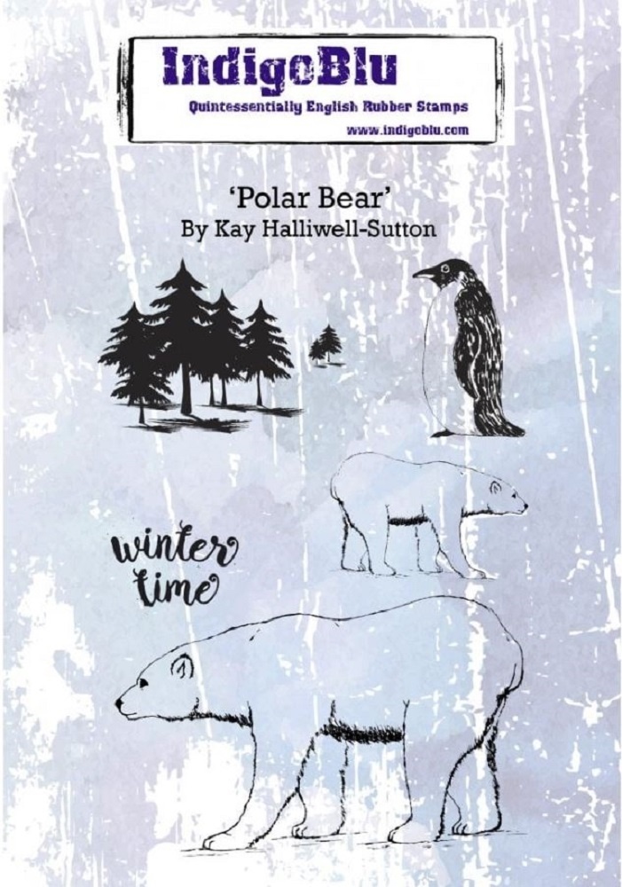 indigoblu-polar-bear-a6-rubber-stamp-ind0551 indigoblu-polar-bear-a6-rubber-stamp-ind0551
