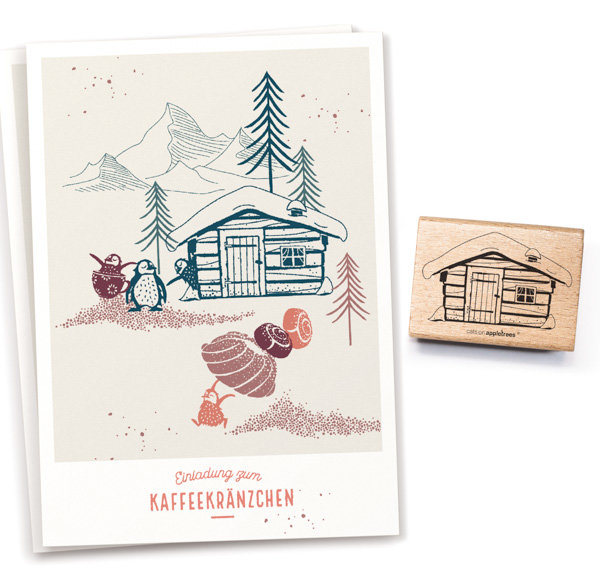 cats on appletrees - Stempel Winterhütte 2