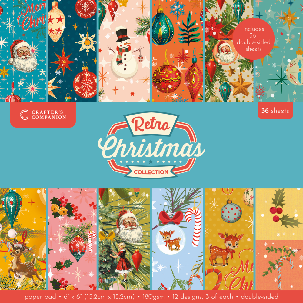 Retro Christmas 6x6 Inch Paper Pad 