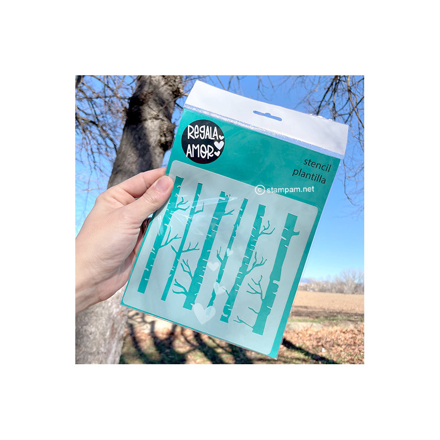 Pochoir 15x15cm- TRONCS- STAMPAM Pochoir 15x15cm- TRONCS- STAMPAM