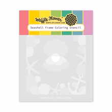 Waffle Flower - Seashell Frame Coloring Stencil  Waffle Flower - Seashell Frame Coloring Stencil