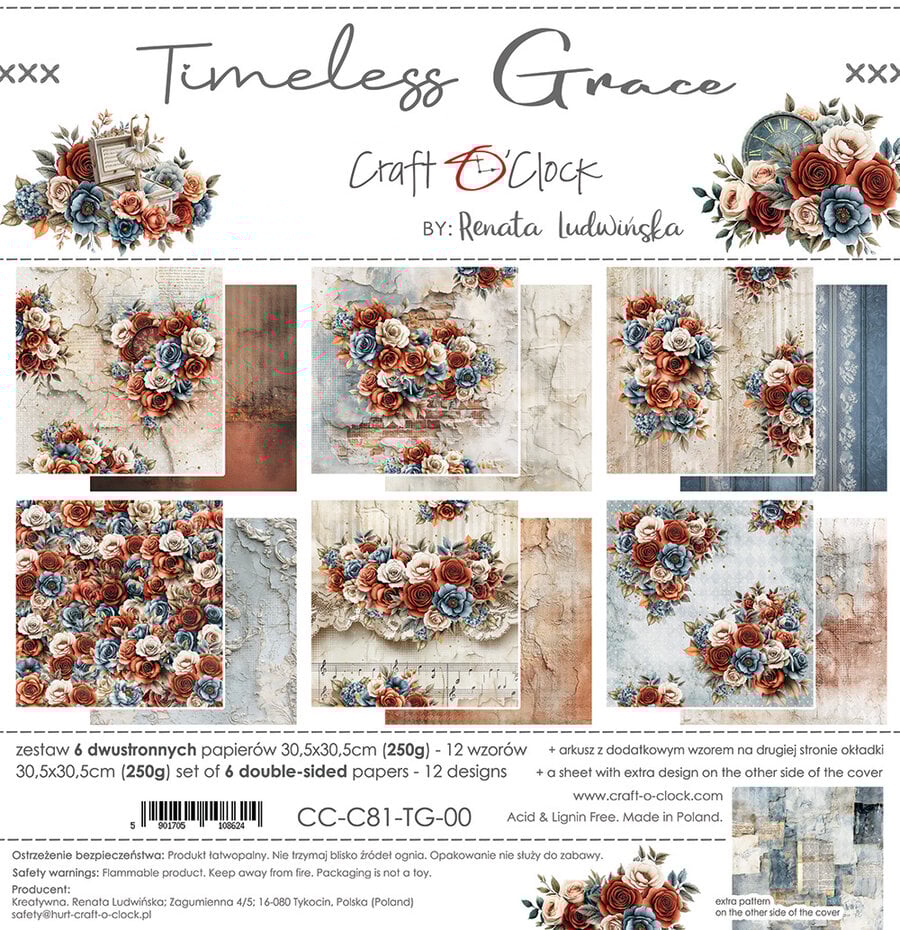 Carft O'Clock - Timeless Grace 12x12 Inch Paper Set