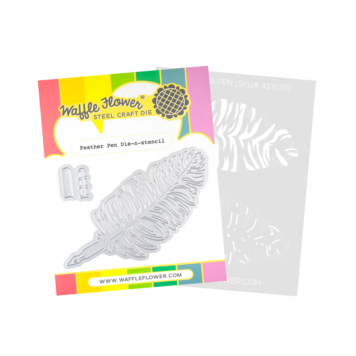 Waffle Flower - Feather Pen Die-n-stencil Waffle Flower - Feather Pen Die-n-stencil