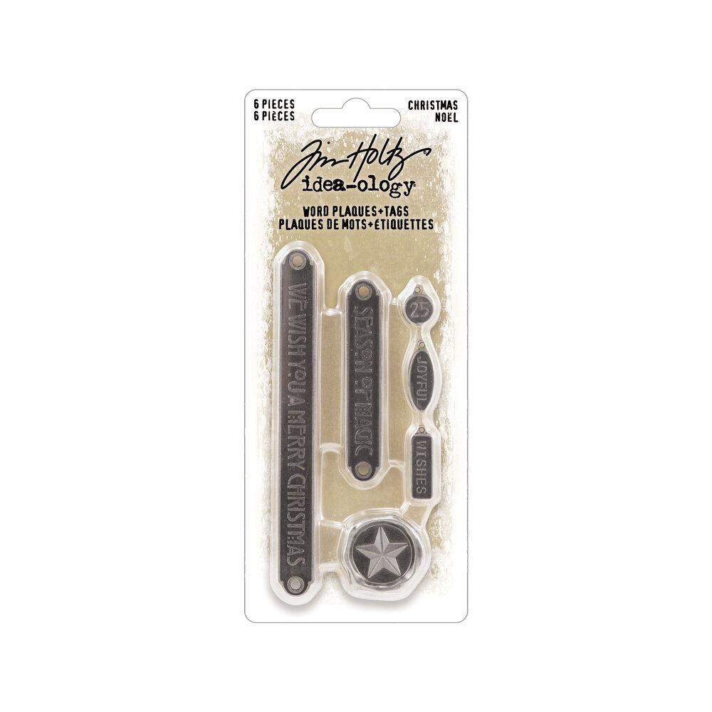 Idea-Ology - Tim Holtz Word Plaques + Tags / Christmas 2023