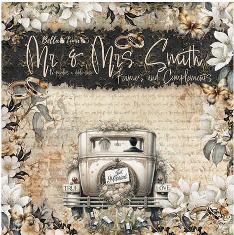  Bellaluna - Pad 12x12" Bellaluna Crafts with 12 double-sided papers Mr & Mrs Smith Frames & Complements