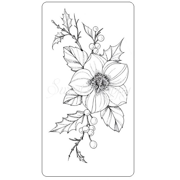 Sweet Poppy Stencil: Christmas Rose Stamp
