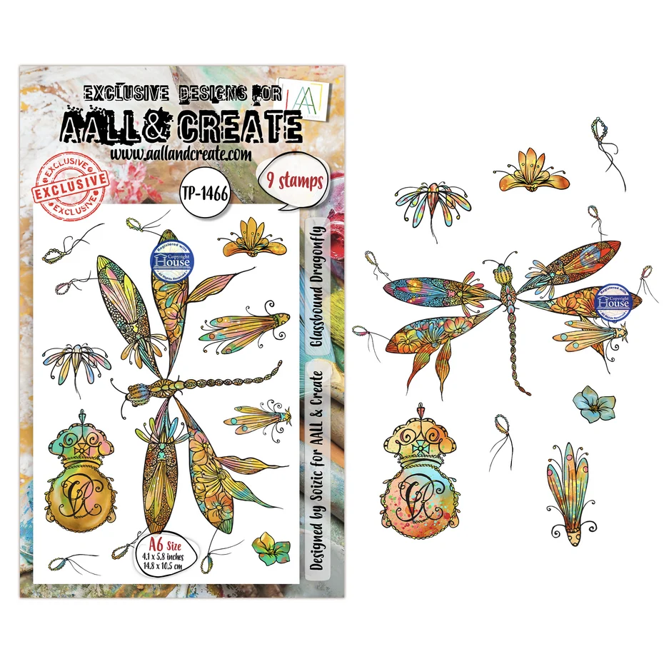 AALL & Create - Aether Dragonfly A6 Stamp Sets Glassbound Dragonfly by Soizic