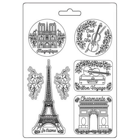 Stamperia Create Happiness Oh lá lá Soft Mould A4 Tour Eiffel