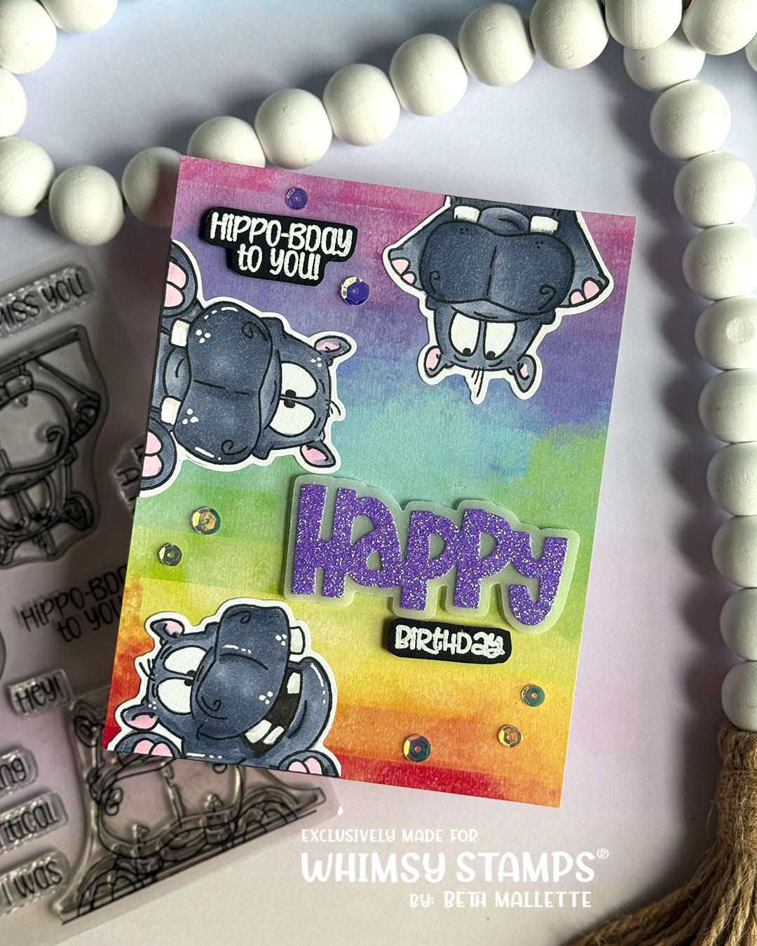 Whimsy Stamps - Happy Hippos Clear Stamps