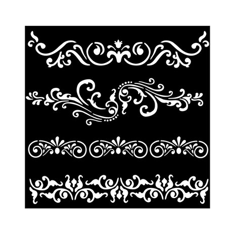 Stamperia - Around the World Thick Stencil 18x18cm Borders