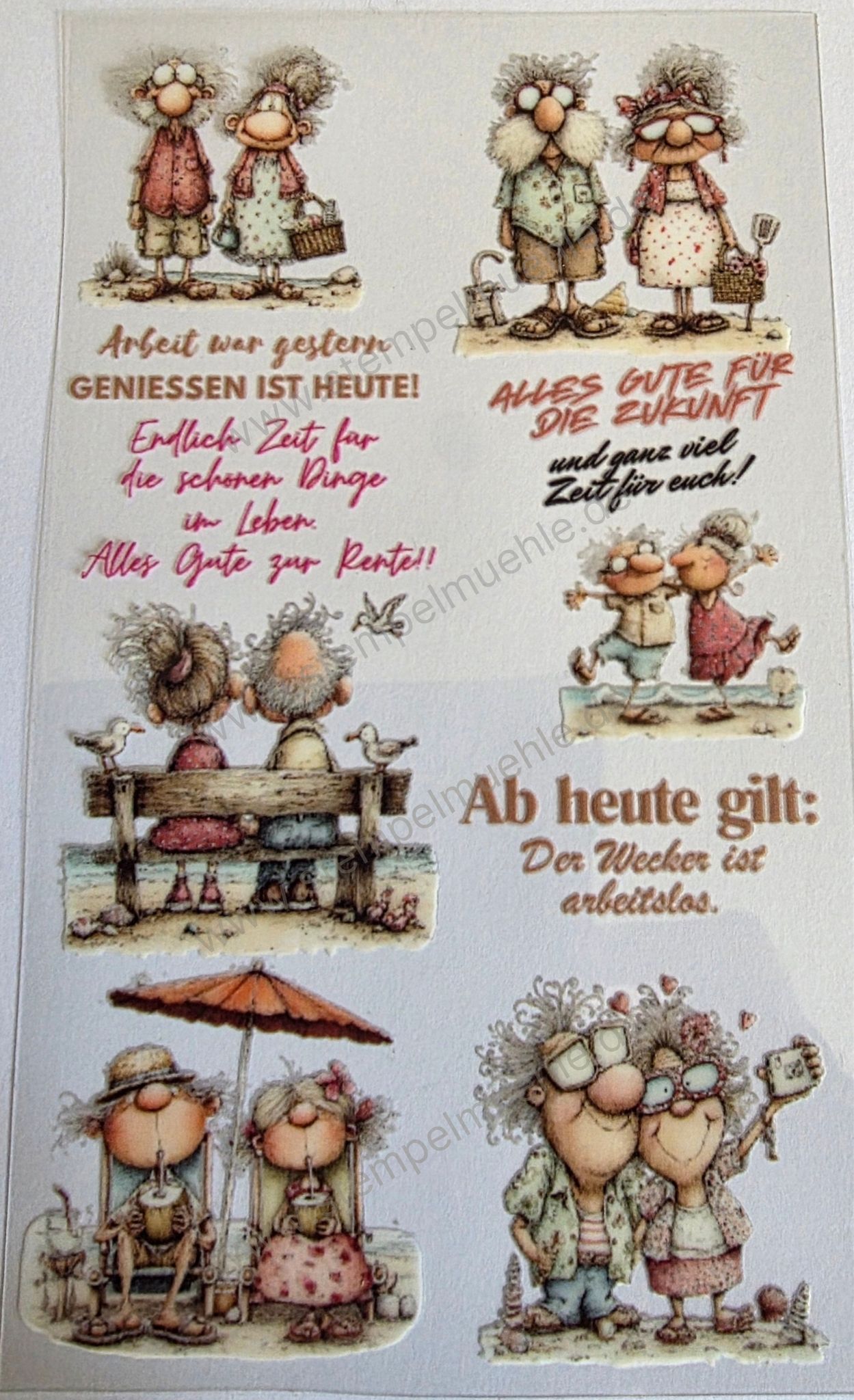 Stempelmühle - UV DTF Rub-On Aufkleber - Rentner