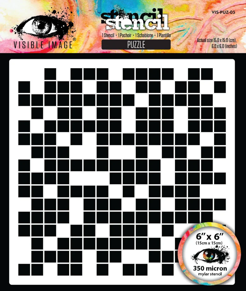 Visible Image - Grunge Florals 6x6 Inch Stencil Puzzle