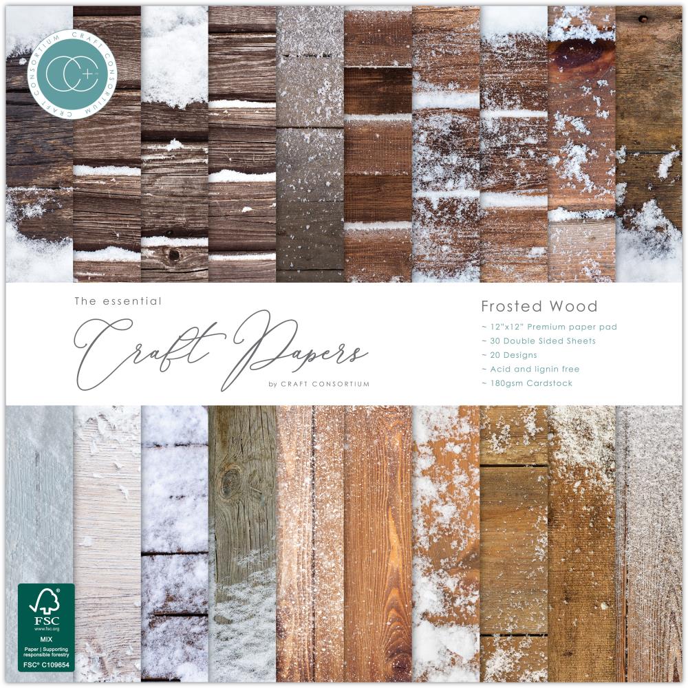  Craft Consortium - Double-Sided Paper Pad 12"X12" 30/Pkg - Frosted Wood 