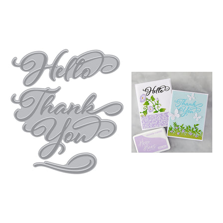 Hero Arts - Hero Arts Hello & Thank You BetterPress + Foil Plates from the Lovely Letterpress Collection