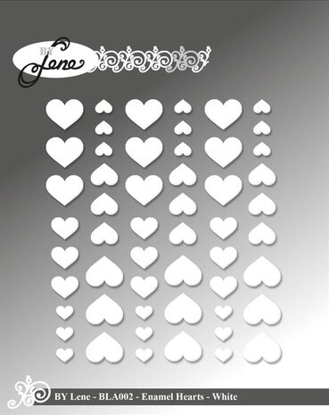 By Lene - Enamel Hearts White (54pcs)