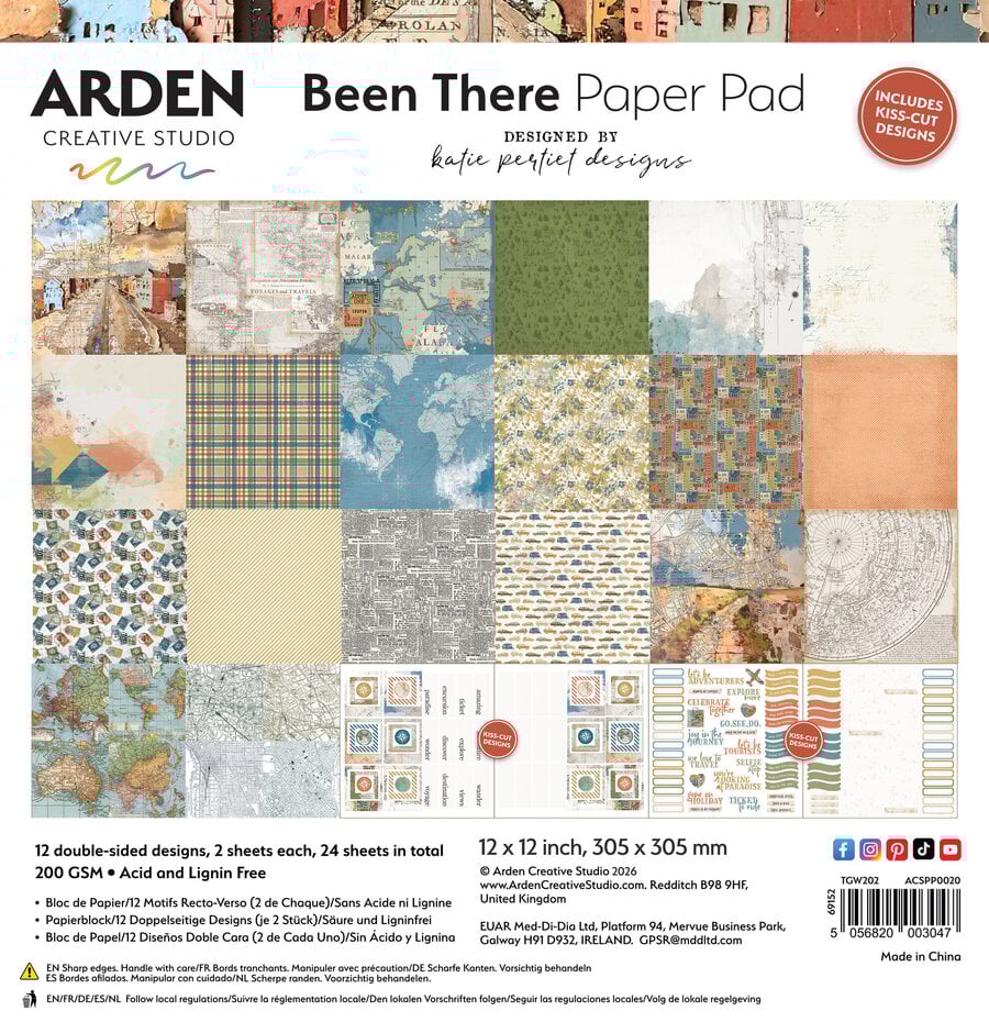 Arden Creative Studio - Been There 12x12 Inch Paper Pad by Katie Pertiet