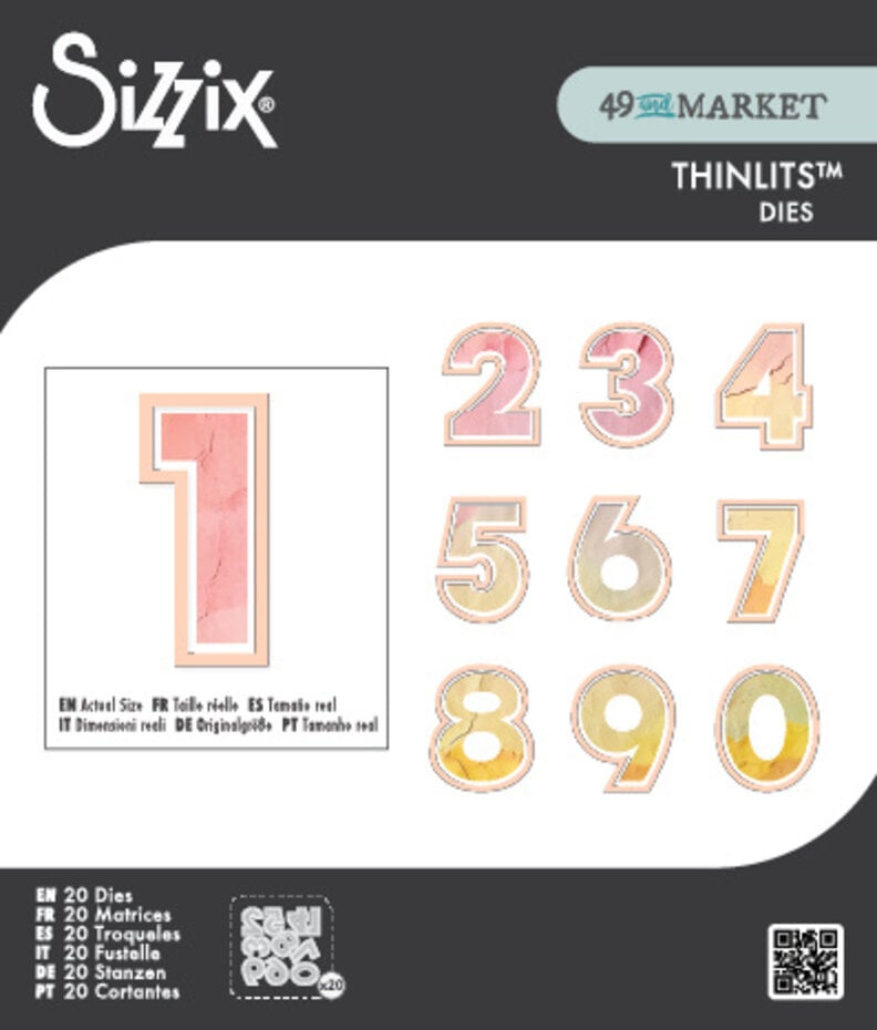 Sizzix - Thinlits Die by 49 and Market This or That 2 Inch Numbers (20pcs)
