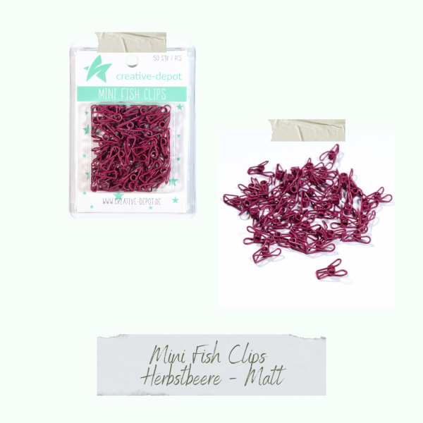 Creative Depot -  Mini Fish Clip - Herbstbeere - Matt - 50 Stück 