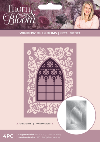 CC - Thorn & Bloom Metal Die Create-a-Card Window of Blooms