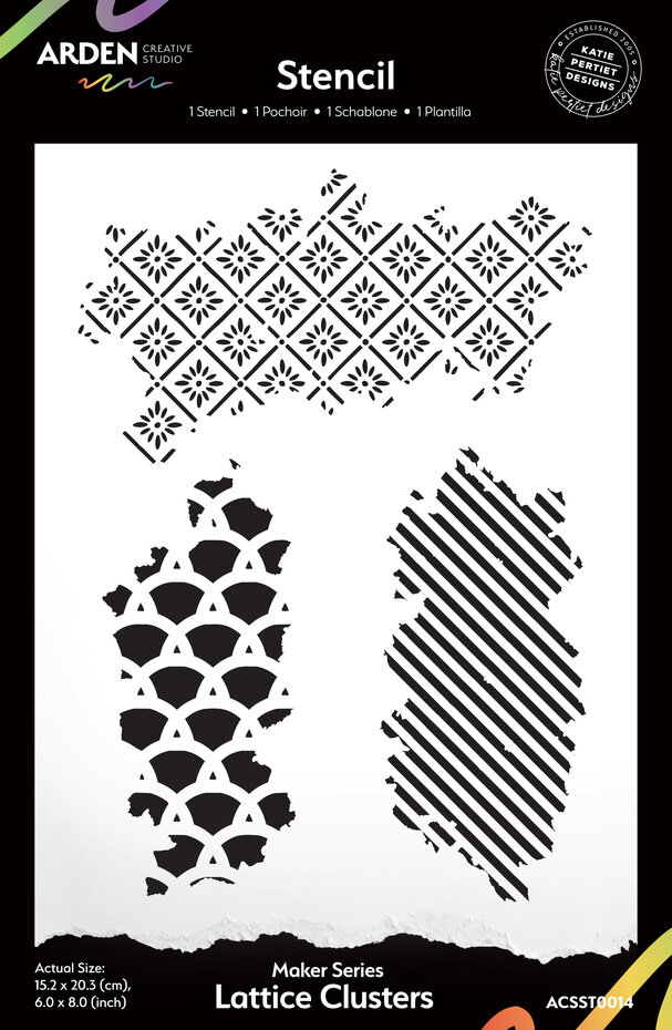 Arden Creative Studio - Maker Series 6x8 Inch Stencil Lattice Clusters by Katie Pertiet