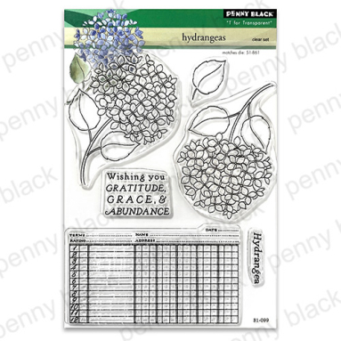 Penny Black - HYDRANGEAS ( CLEAR STAMPS)