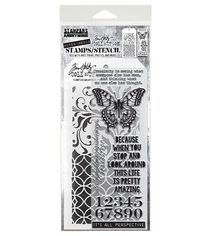 Tim Holtz Mixed Media #15 Tim Holtz Clear Stamp and Stencil