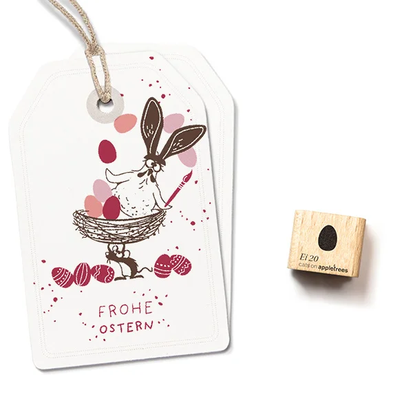 cats on appletrees - Ministempel Osterei 20