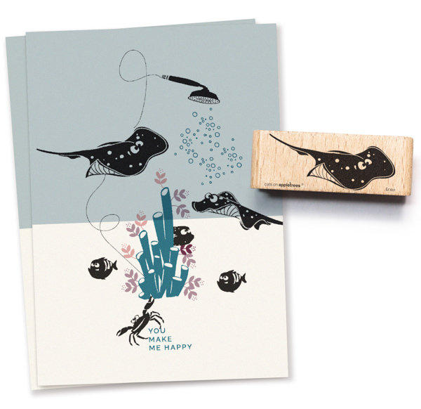 Cat on Appletrees - Stempel Rochen Arno
