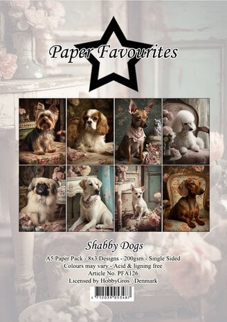 Paper Favourites - Shabby Dogs A5 Paper Pack