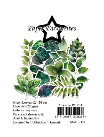 Paper Favourites - Die-Cuts A7 Green Leaves #2 (24pcs)  Paper Favourites - Die-Cuts A7 Green Leaves #2 (24pcs)
