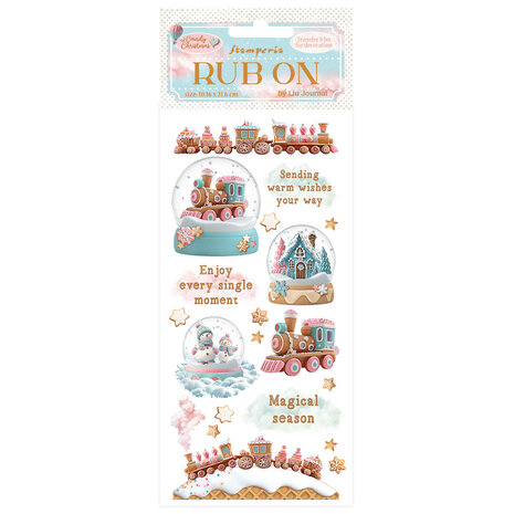 Stamperia - Candy Christmas Rub-on 4x8,5 Inch Snowglobes