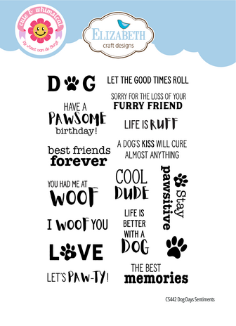 Elizabeth Craft Designs  - Dog Days Stamps Dog Days Sentiments