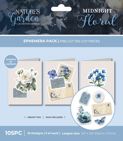 Crafter's Companion - Midnight Floral Ephemera Pack
