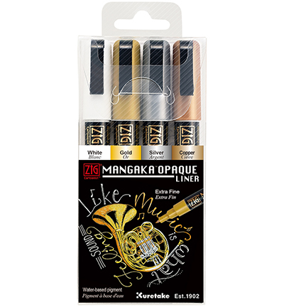 Kuretake / ZIG - Mangaka Opaque Liner 4 color set