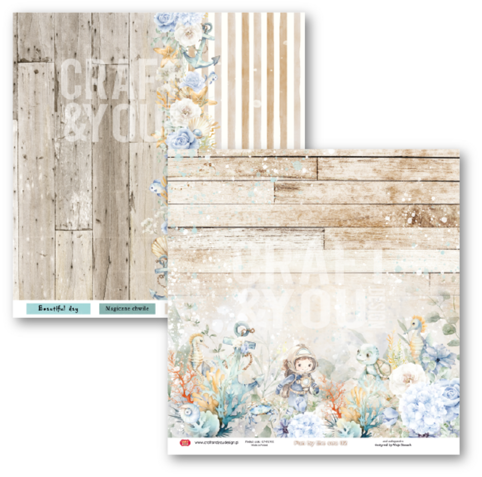 Craft & You Design - Fun by the Sea 12x12 Inch Paper Set 250gsm (12sheets)