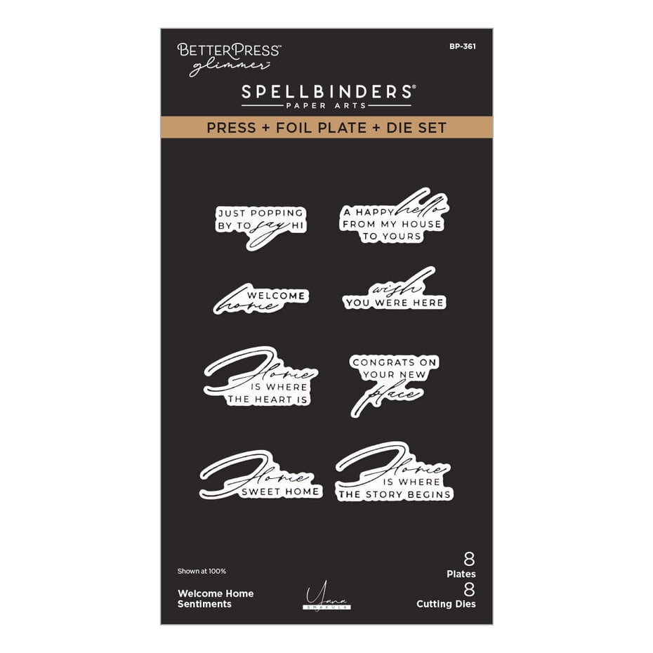 Spellbinders - Everyday City Holiday Press + Foil Plate & Die Set Welcome Home Sentiments by Yana Smakula
