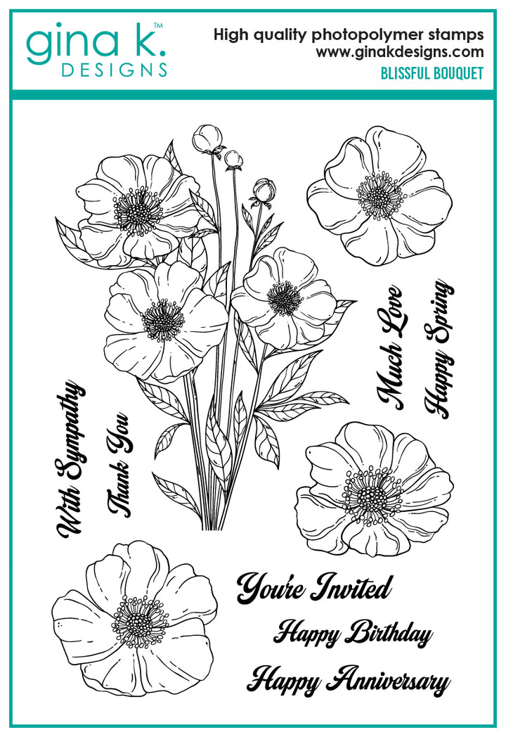 Gina K Designs - STAMPS- Blissful Bouquet