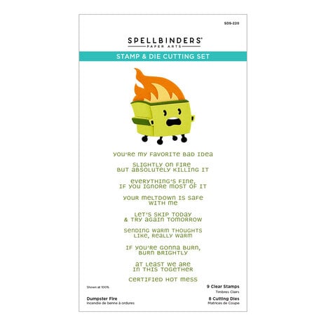 Spellbinders - This Is Life Clear Stamp & Die Set Dumpster Fire