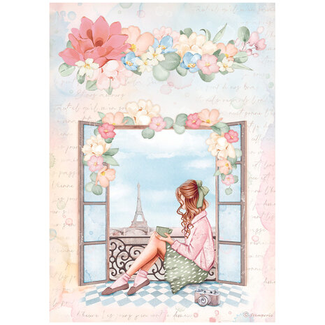 Stamperia - Create Happiness Oh lá lá A4 Rice Paper Window