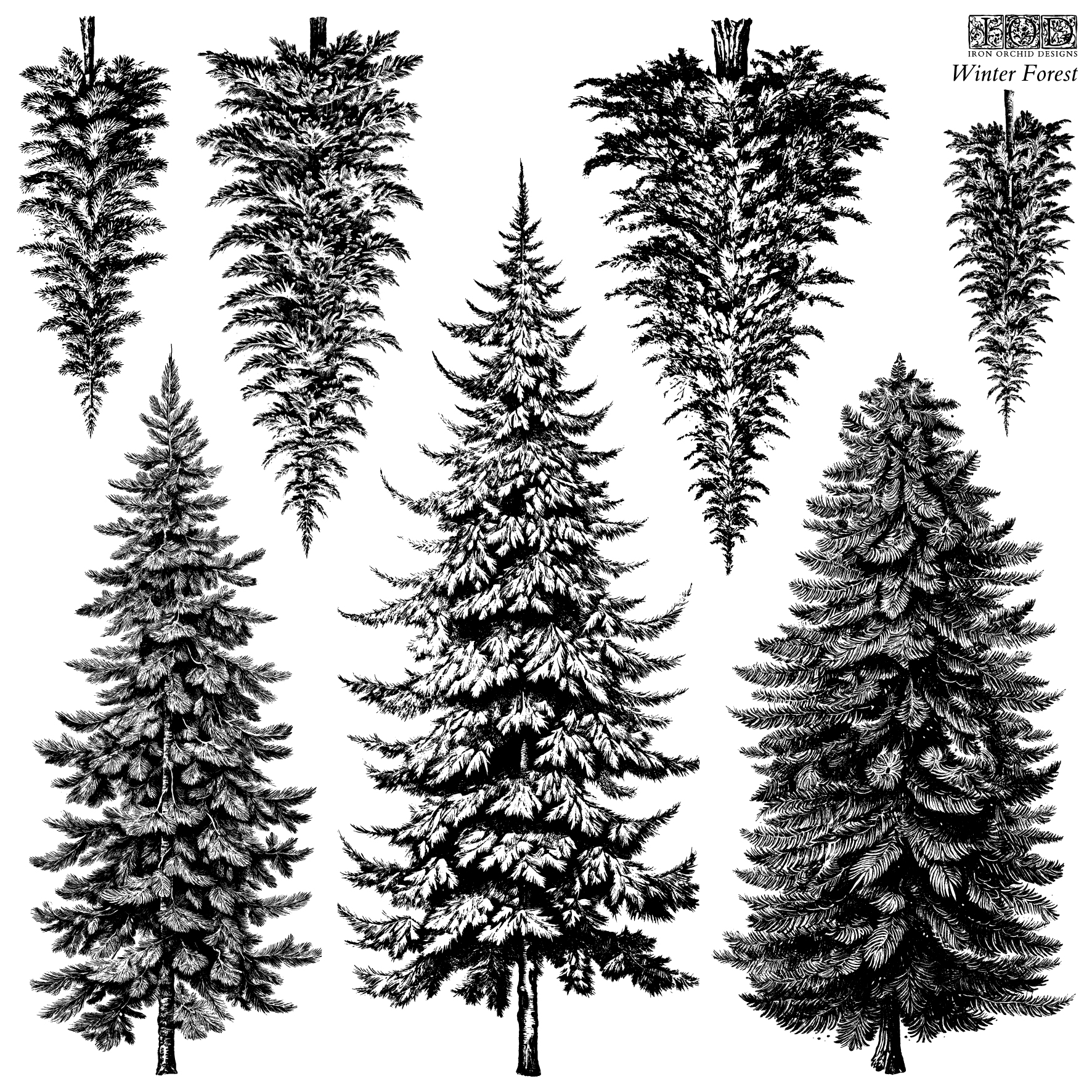 IOD - Stamps 30x30 cm - Winter Forest IOD - Stamps 30x30 cm - Winter Forest