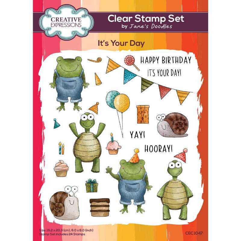 Creative Expressions Jane’s Doodles It’s Your Day 6 in x 8 in Clear Stamp Set