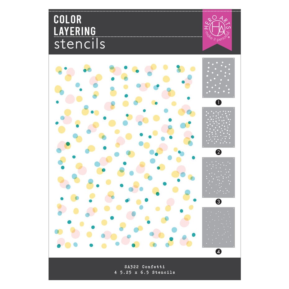 Hero Arts - Eggstra Special Layering Stencil Set Confetti