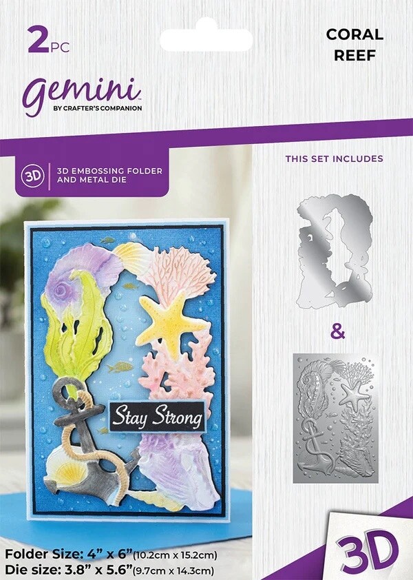 Gemini - 3D Embossingfolder/Snijmal 4"x6" - Coral Reef