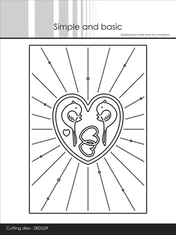 Simple and Basic die "A6 - Heart rays"