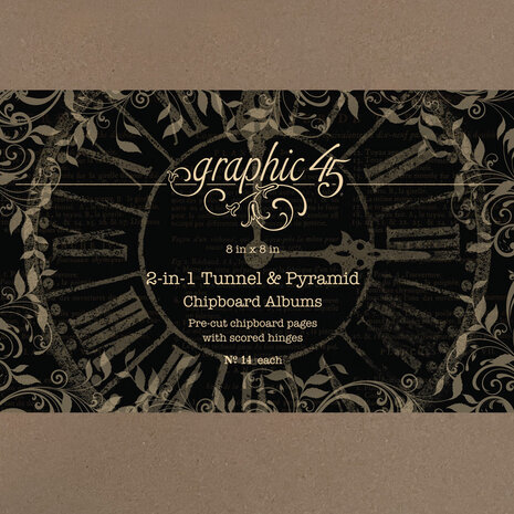 Graphic 45   - 2-in-1 Tunnel & Pyramid 8x8 Inch Chipboard Albums