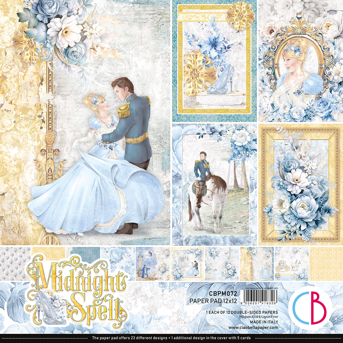 Ciao Bella - Midnight Spell Paper Pad 12"x12" 12/Pkg
