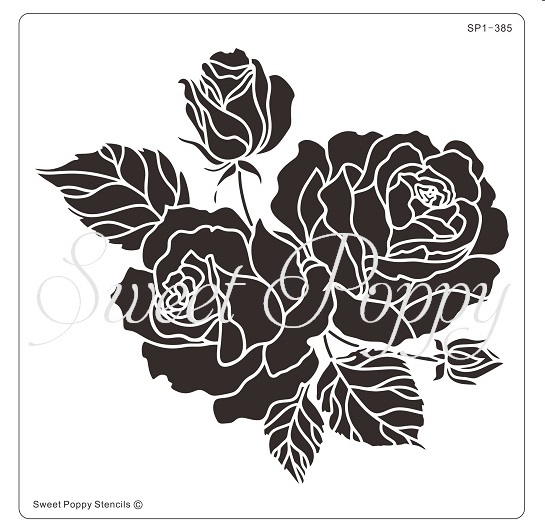 Sweet Poppy Stencil: Bouquet of Roses Sweet Poppy Stencil: Bouquet of Roses