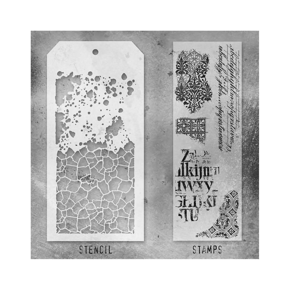 Tim Holtz Mixed-Media Stamps & Stencil Set -   Set #23