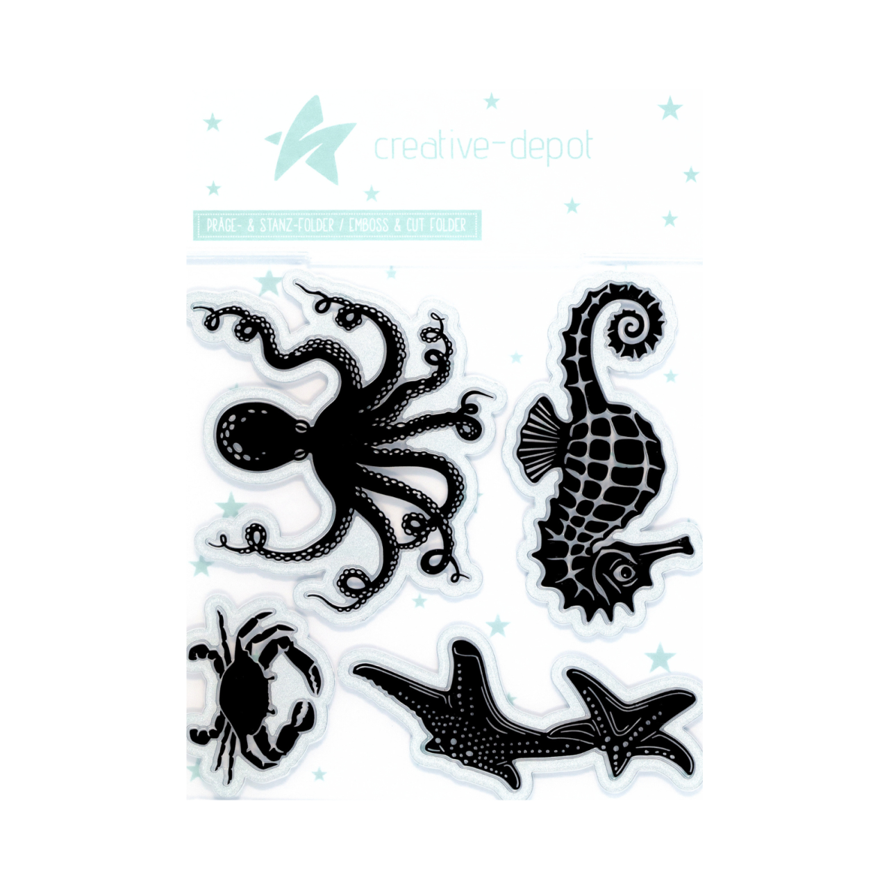 Creative Depot - Cut & Emboss Folder - Meerestierchen - 15 x 15 cm