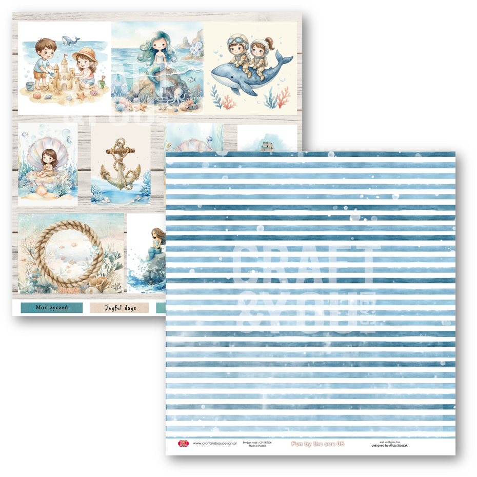 Craft & You Design - Fun by the Sea 12x12 Inch Paper Set 252gsm (6sheets)
